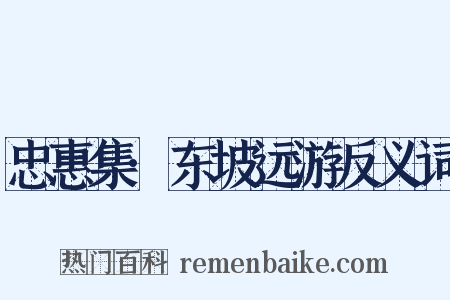 忠惠集·东坡远游反义词是什么意思的图片